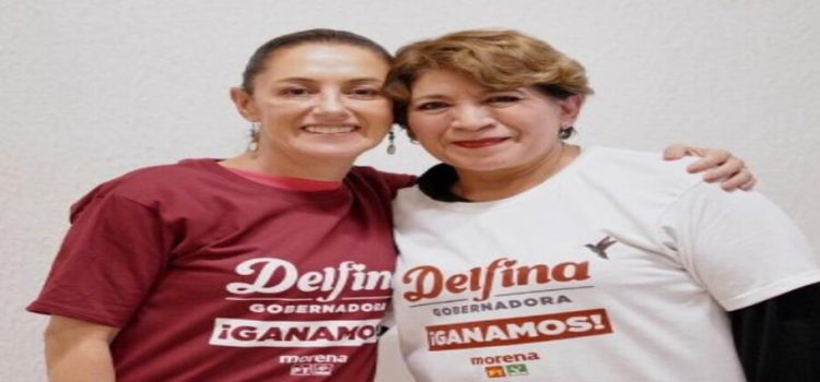 Claudia Sheinbaum celebra a Delfina Gómez como la nueva gobernadora de Edomex