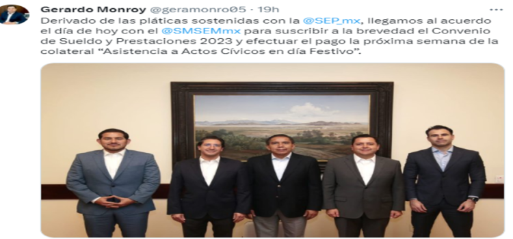 Secretaría de Educación logró acuerdo con maestros del Edomex