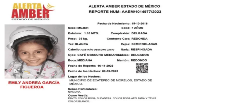 Más de 2 meses sin saber de Emily, niña de 7 años desaparecida en Ecatepec