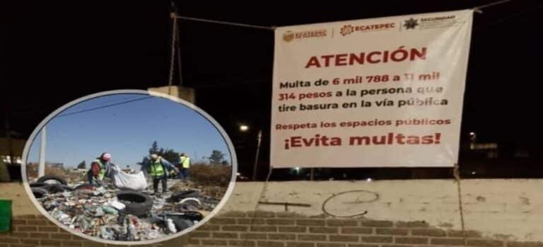Multas por tirar basura en calles y baldíos de Ecatepec serán de hasta 11,000 pesos