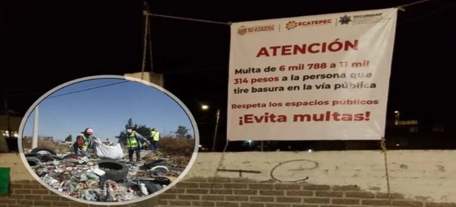 Multas por tirar basura en calles y baldíos de Ecatepec serán de hasta 11,000 pesos
