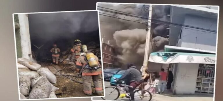 Incendio consume bodega de chiles y semillas en Ecatepec