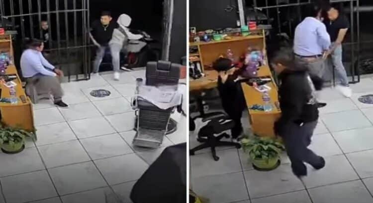 Sujetos asaltan a menor en barbería de Ecatepec