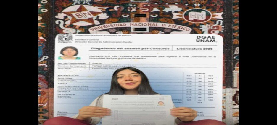 Estudiante de Ecatepec logra puntaje perfecto en examen de la UNAM