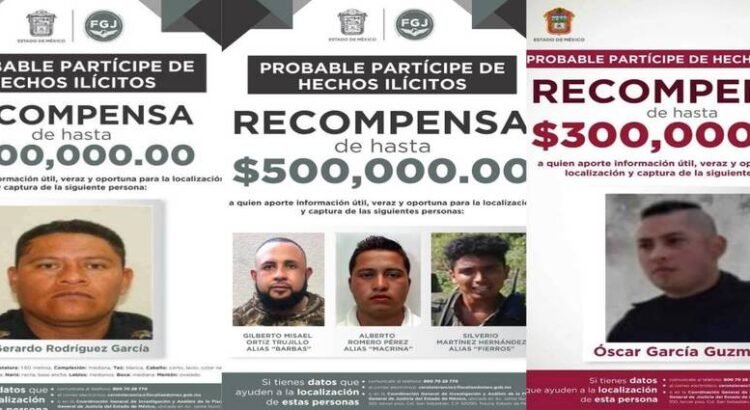 Gobierno de Edomex ofrece hasta $13 MDP por lideres de bandos criminales Gobierno de Edomex ofrece hasta $13 MDP por lideres de bandos criminales