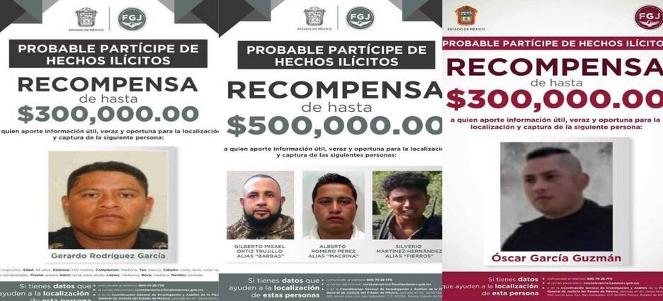 Gobierno de Edomex ofrece hasta $13 MDP por lideres de bandos criminales