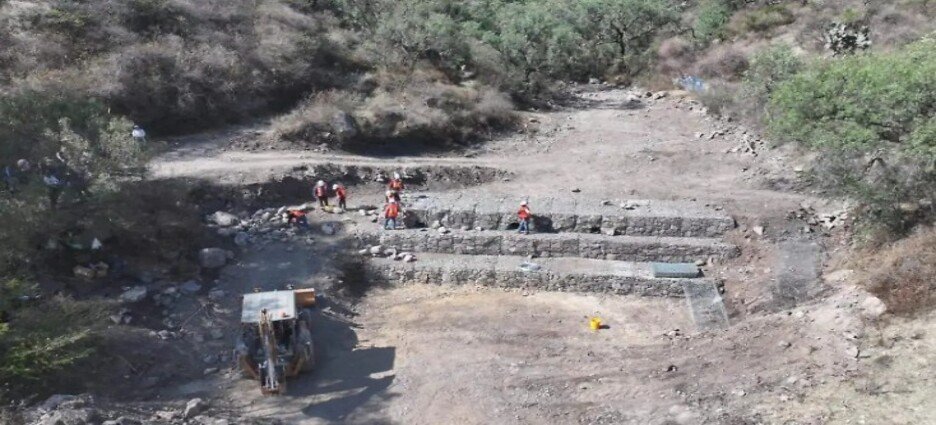 Construyen presas de gavión para evitar inundaciones en Sierra de Guadalupe